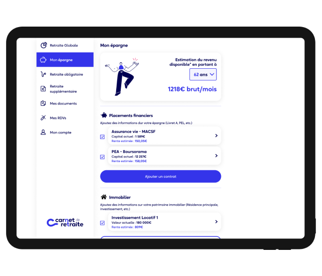 Carnet de Retraite - Simulation - Epargne et Immo